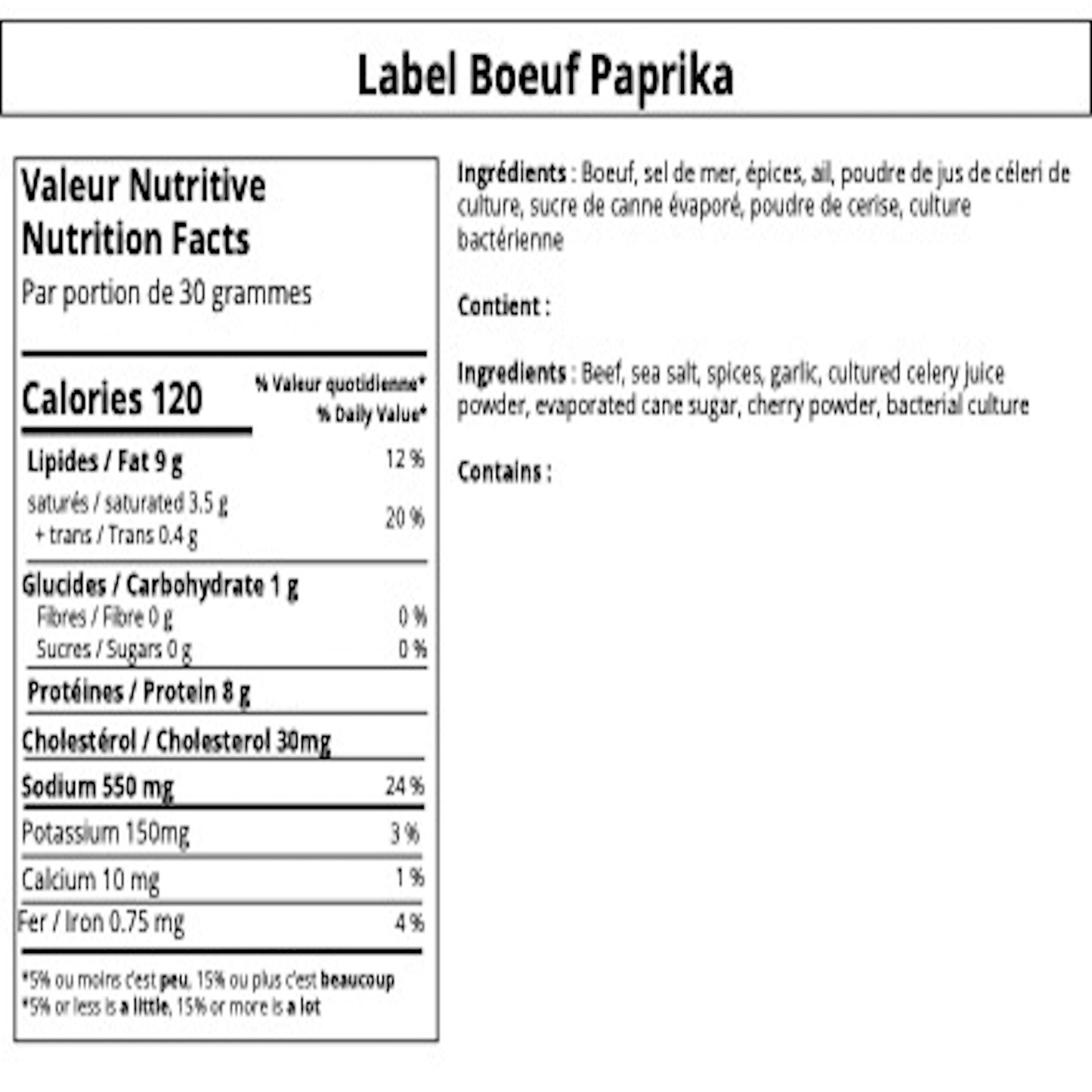 Saucisson sec de Boeuf: Paprika