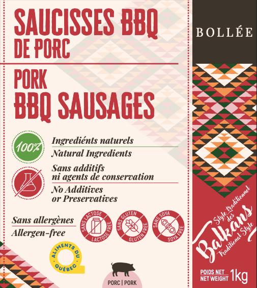 Saucisse Épicée: 100% Porc et Légèrement Fumé