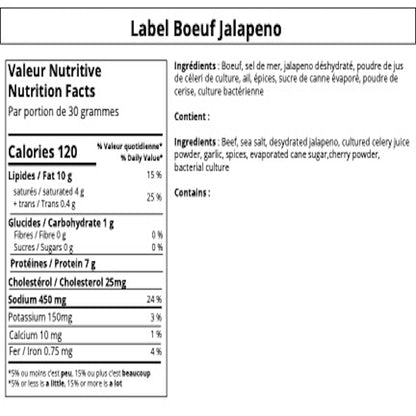 Saucisson sec de Boeuf: Jalapeno