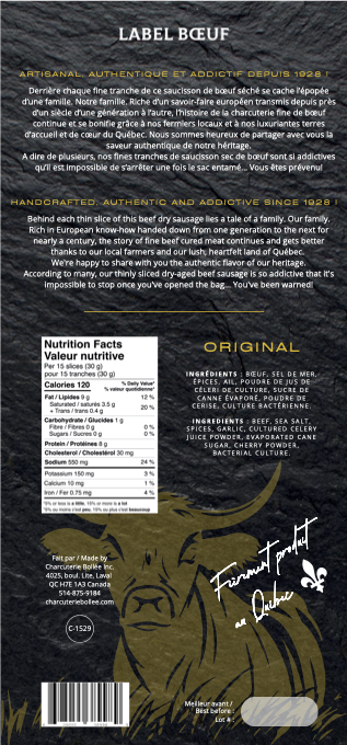 Saucisson sec de Boeuf: Original